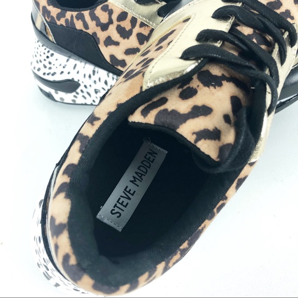 Steve Madden Leopard Animal Cliff Sneakers - Picture 8 of 8